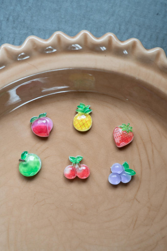 6 piece mini fruit magnets